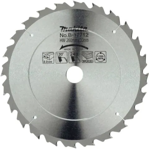 B-17712 Makita Sågklinga trä, 260x30x2,3 mm Rabatter